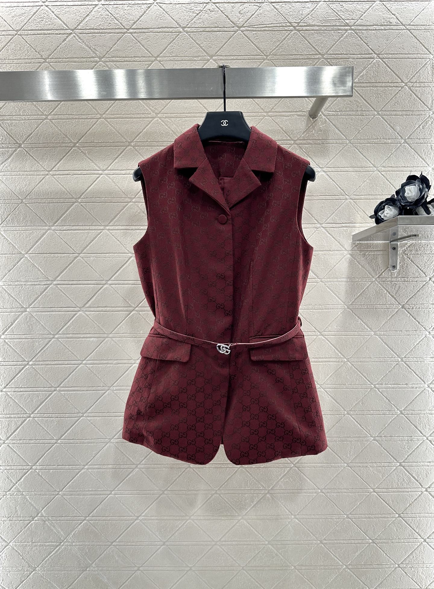 25 Belt vest shorts set