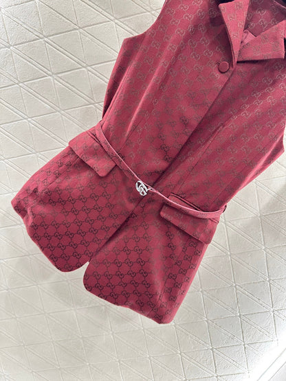 25 Belt vest shorts set