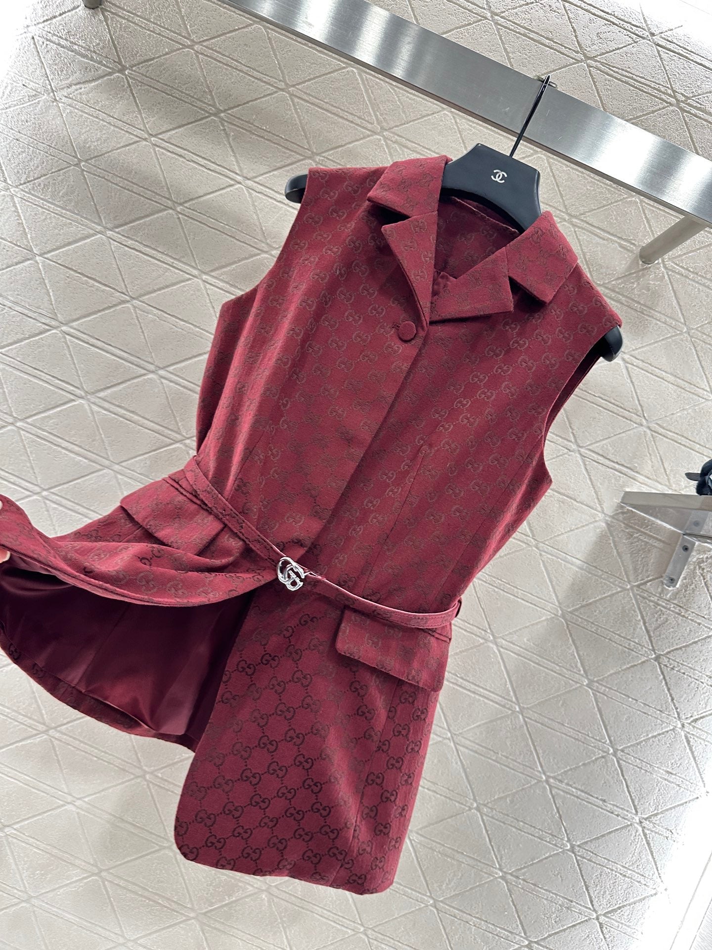 25 Belt vest shorts set