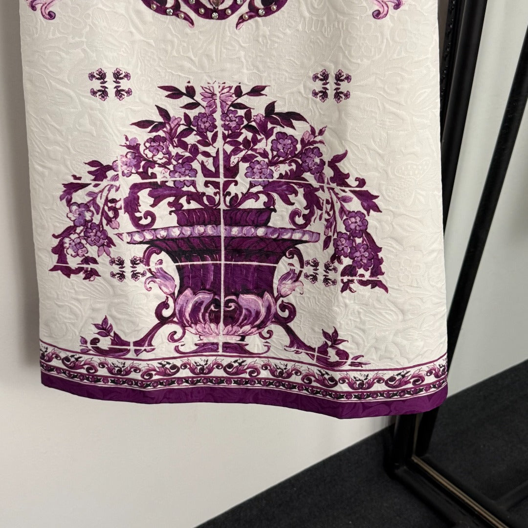 25 New Retro Jacquard Vest Dress