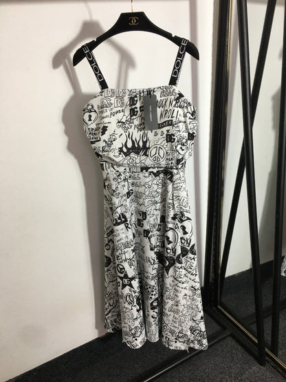 25 New Printed Tube Top Suspender Dress