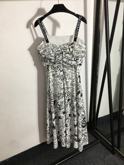 25 New Printed Tube Top Suspender Dress