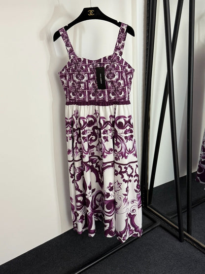 25 new printed suspender dress