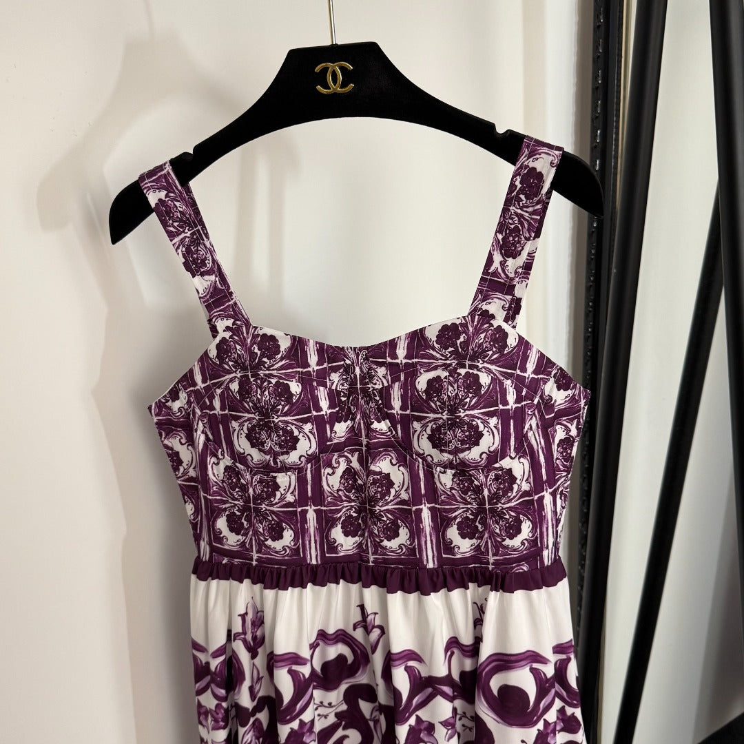 25 new printed suspender dress