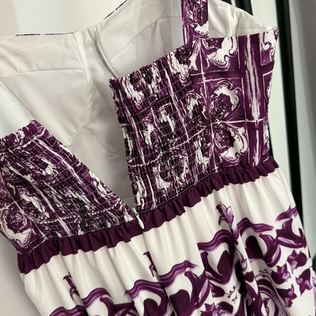 25 new printed suspender dress