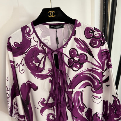 25 new printed bat sleeve dress