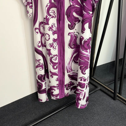 25 new printed bat sleeve dress