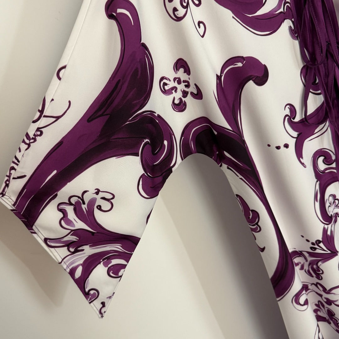 25 new printed bat sleeve dress