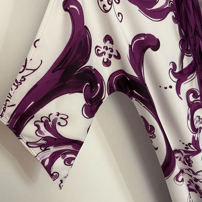 25 new printed bat sleeve dress