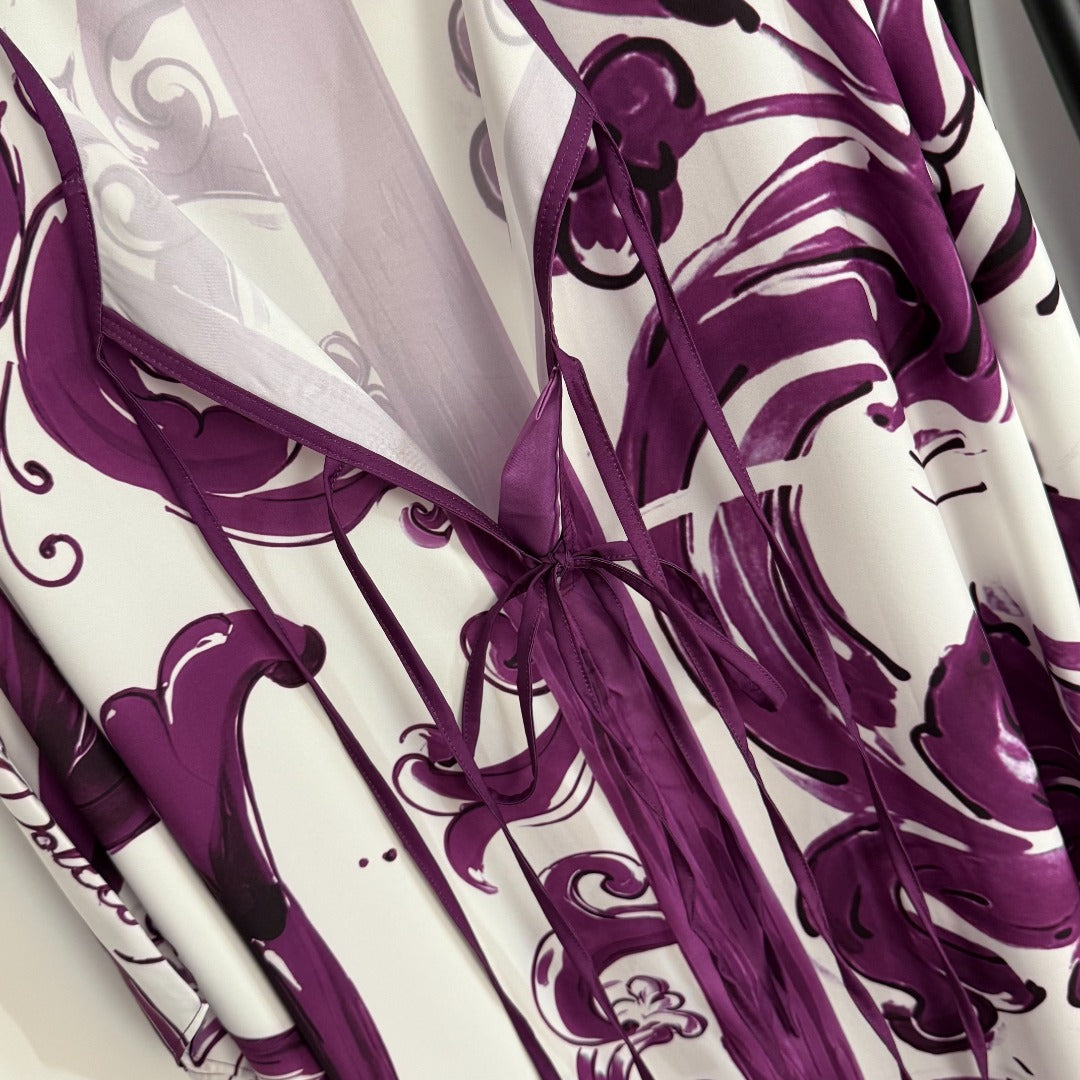25 new printed bat sleeve dress