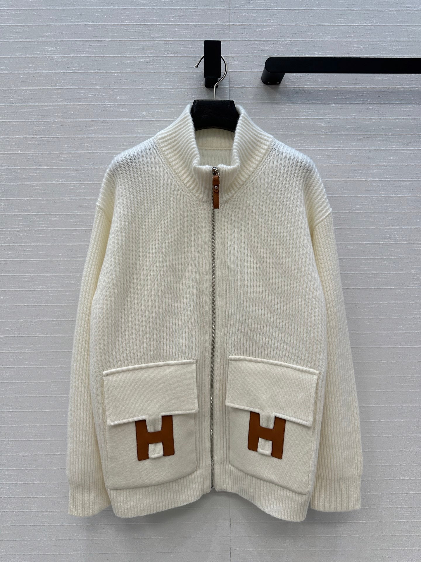 25fw new cashmere knitted zipper jacket