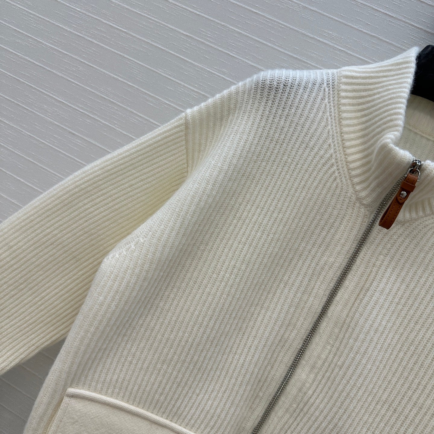 25fw new cashmere knitted zipper jacket