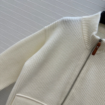 25fw new cashmere knitted zipper jacket