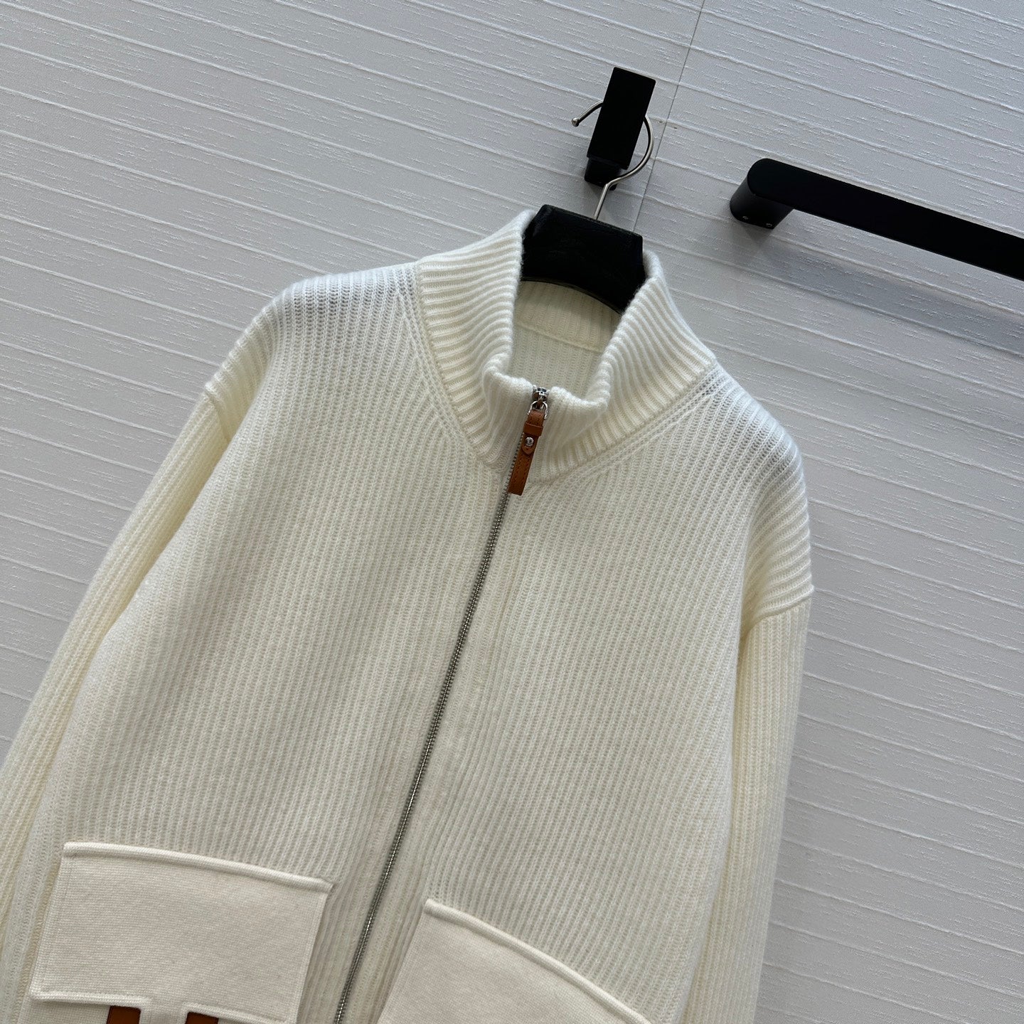 25fw new cashmere knitted zipper jacket