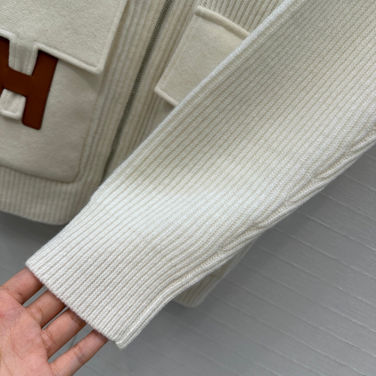 25fw new cashmere knitted zipper jacket