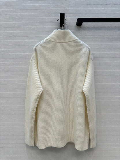 25fw new cashmere knitted zipper jacket