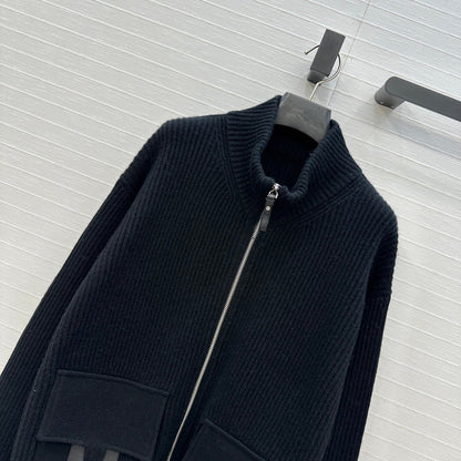 25fw new cashmere knitted zipper jacket
