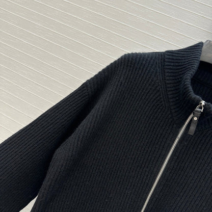 25fw new cashmere knitted zipper jacket