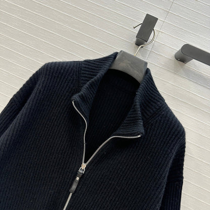 25fw new cashmere knitted zipper jacket