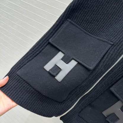 25fw new cashmere knitted zipper jacket