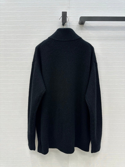 25fw new cashmere knitted zipper jacket