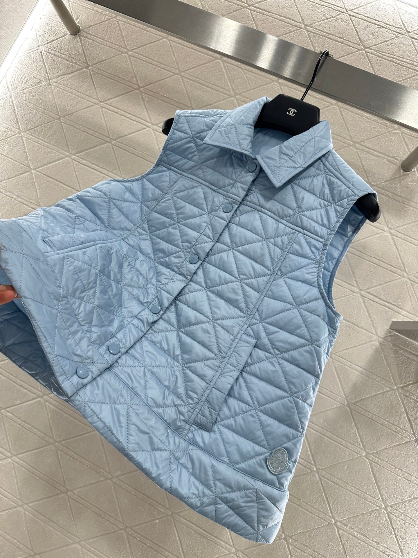 25fw new A-line rattan check cotton vest