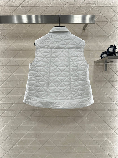 25fw new A-line rattan check cotton vest