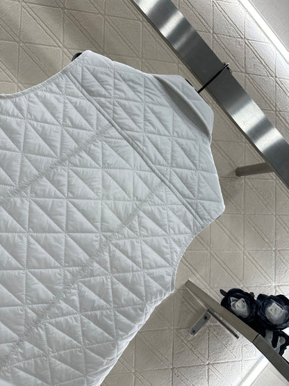 25fw new A-line rattan check cotton vest