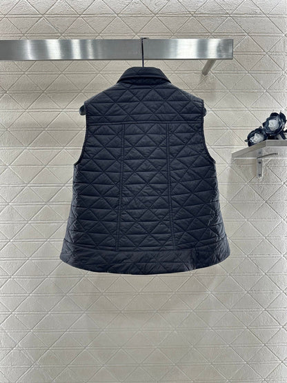 25fw new A-line rattan check cotton vest