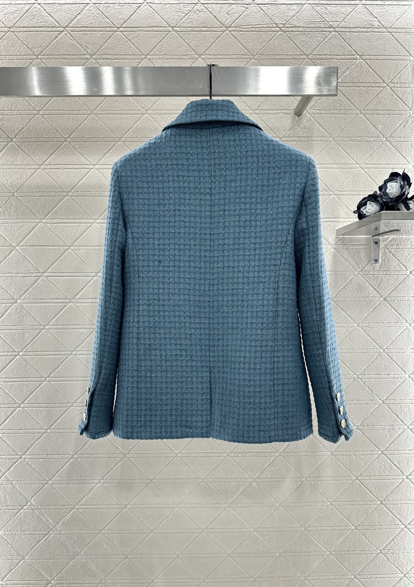 25fw new plaid tweed lapel dress jacket