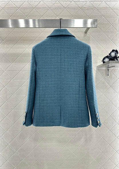 25fw new plaid tweed lapel dress jacket