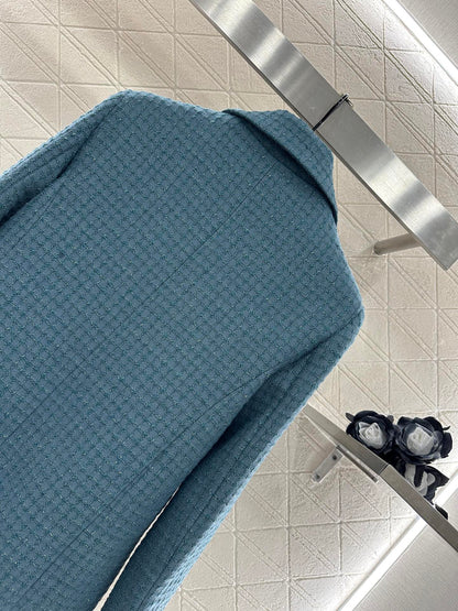 25fw new plaid tweed lapel dress jacket