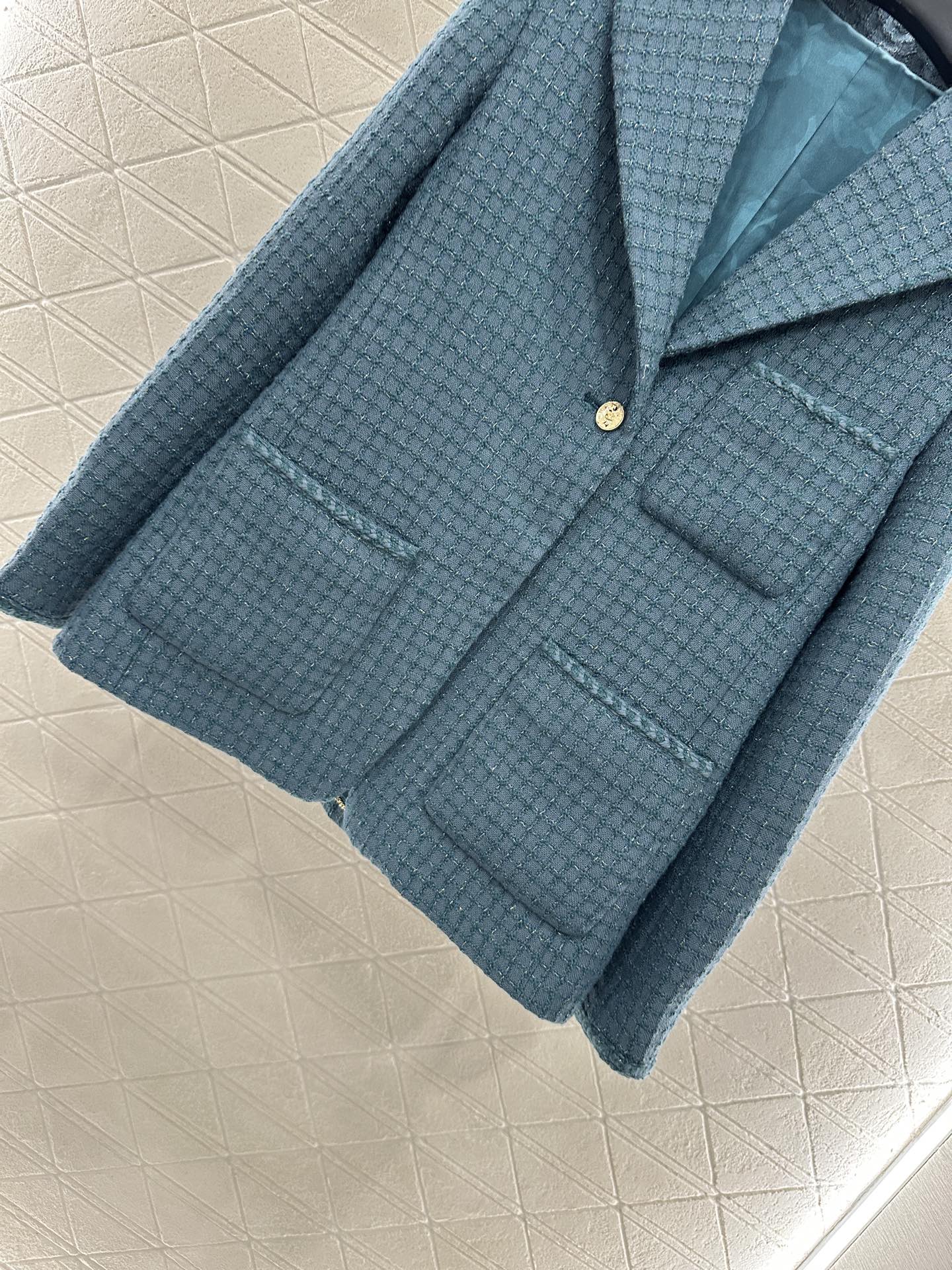 25fw new plaid tweed lapel dress jacket