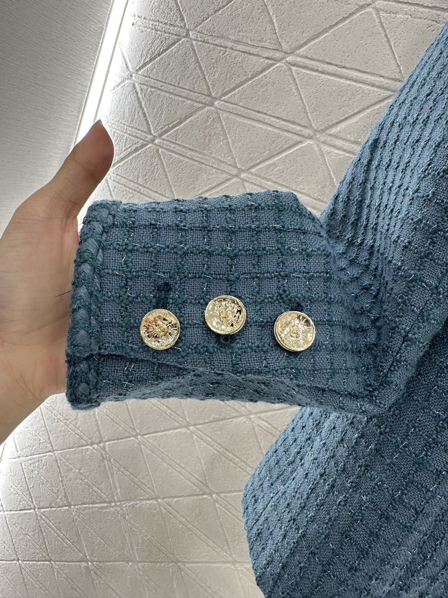 25fw new plaid tweed lapel dress jacket