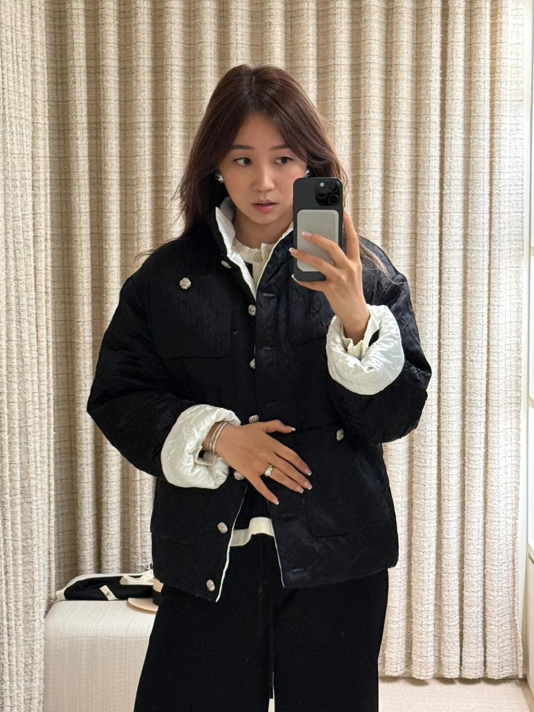 stand collar padded jacket