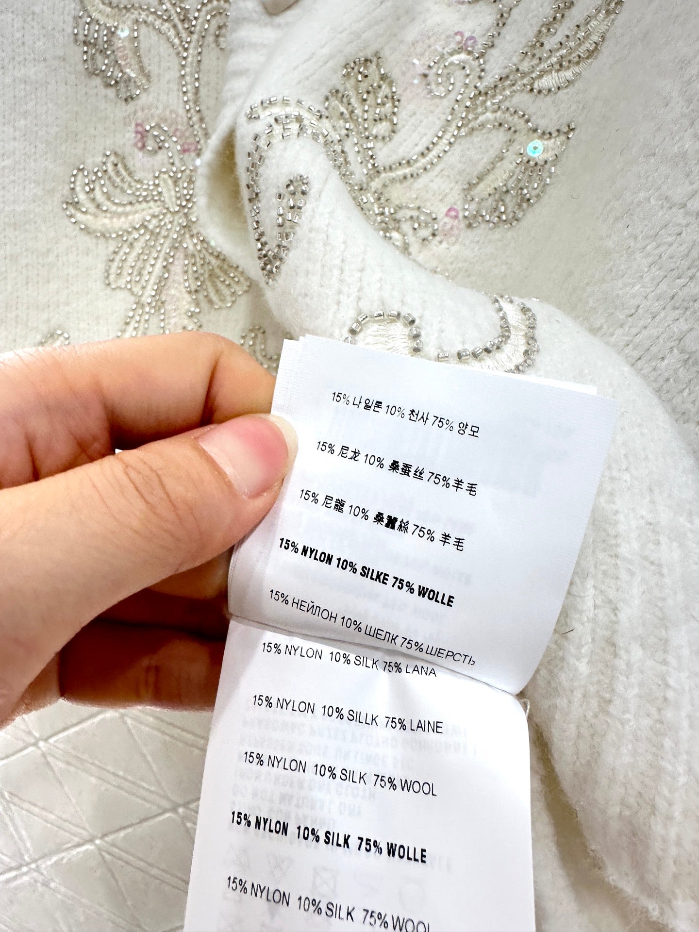 25fw new round neck embroidered knitted cardigan