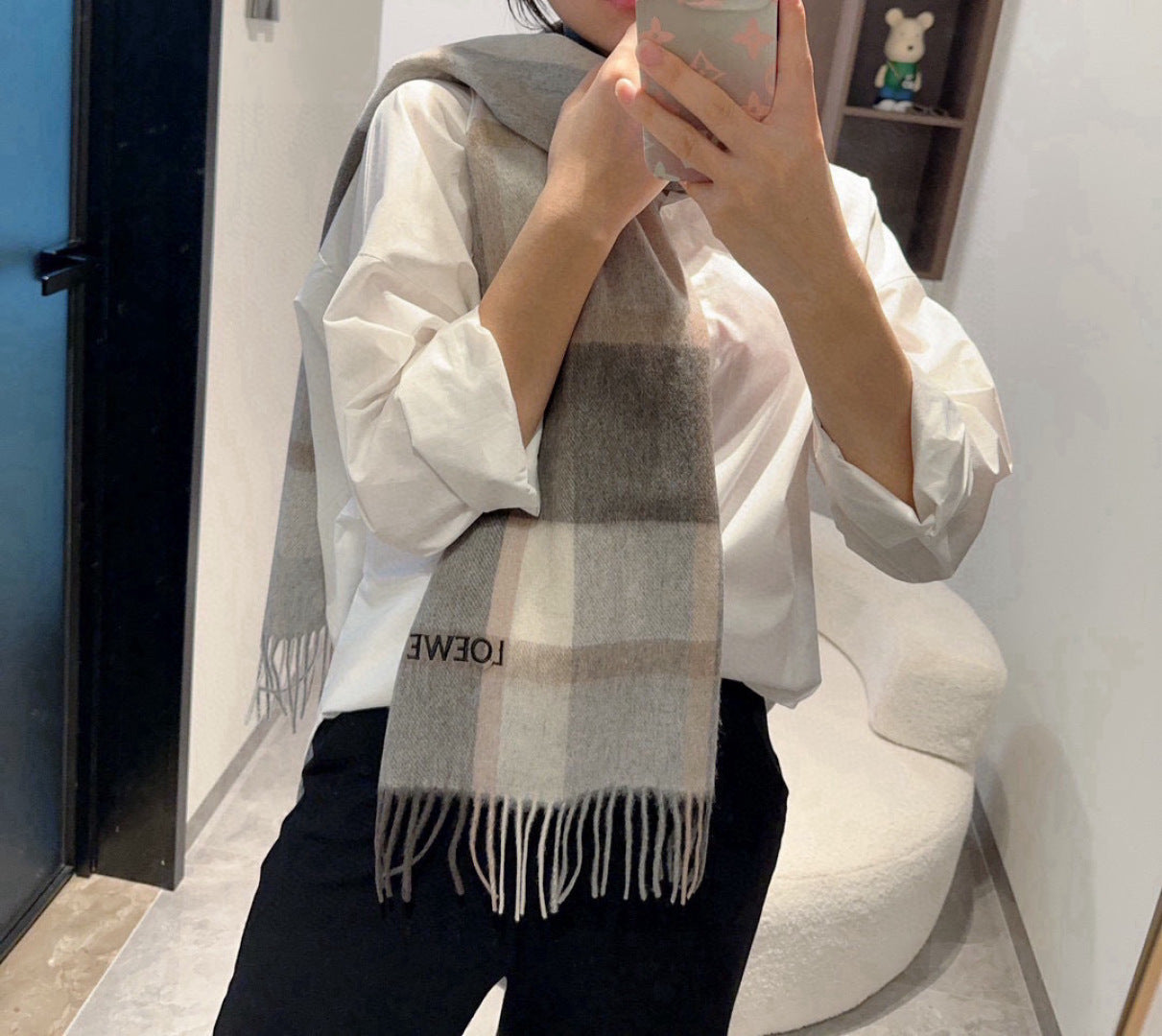 25 new plaid color matching scarf