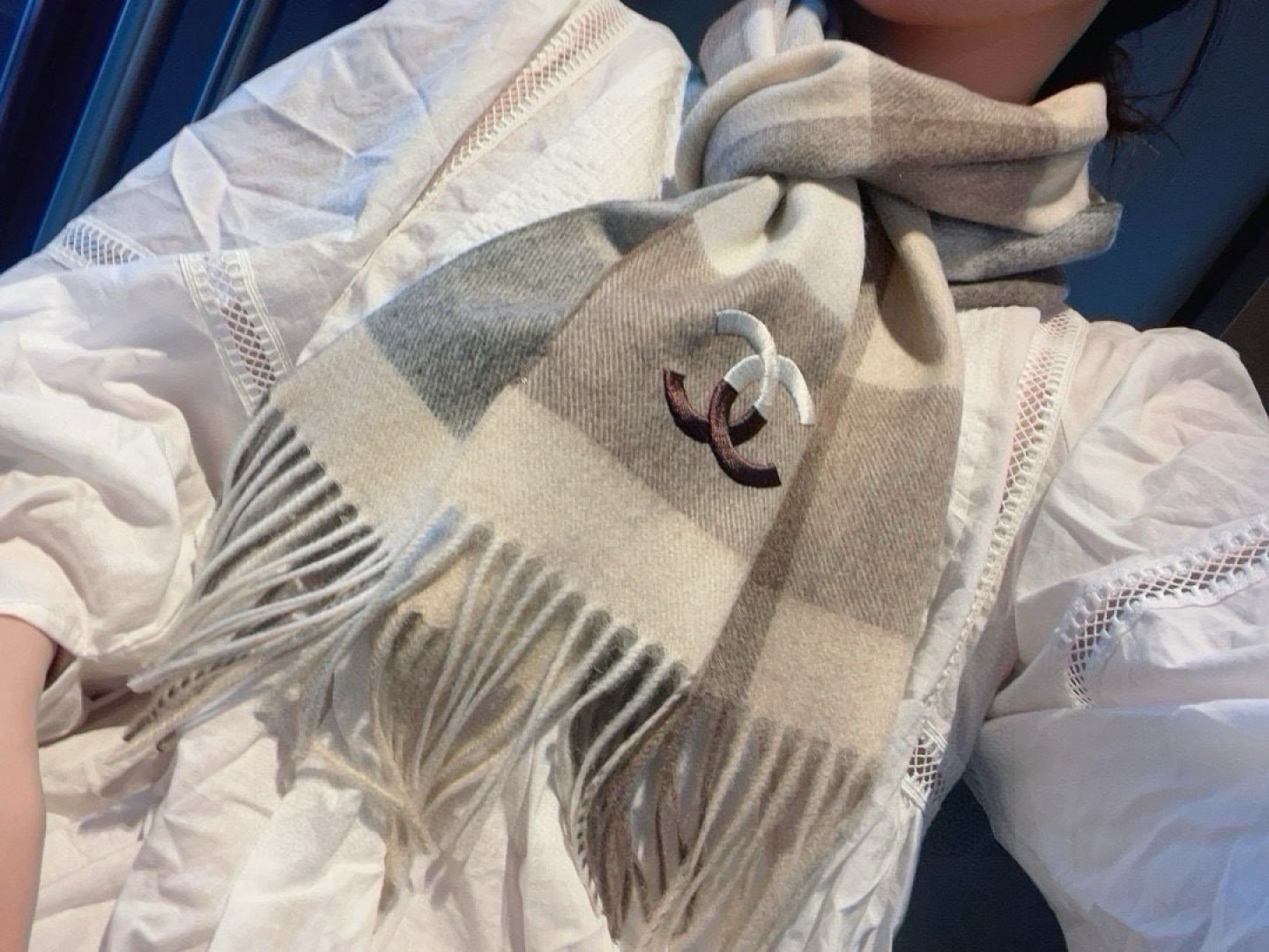 New cashmere water ripple scarf