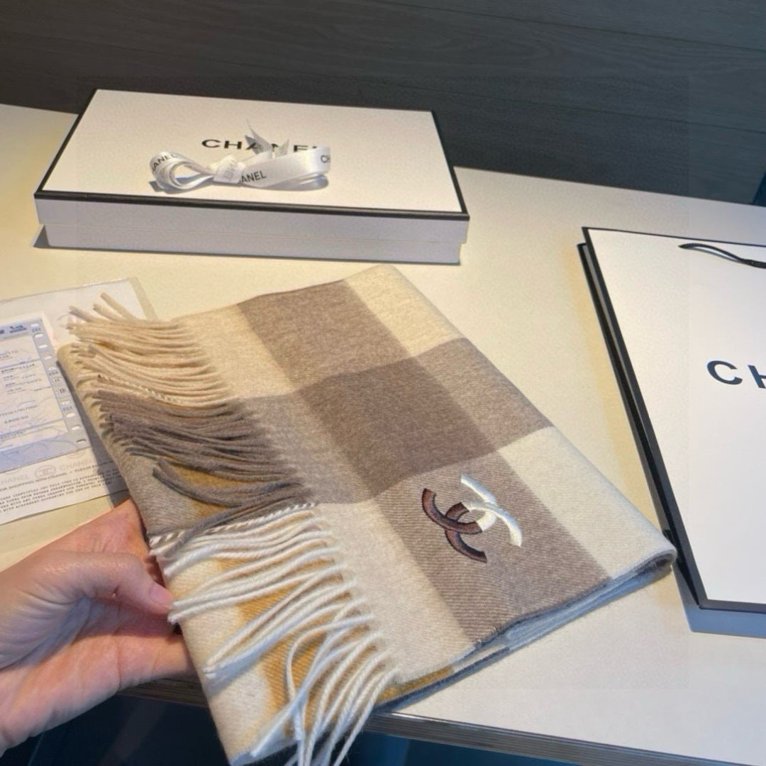 New cashmere water ripple scarf