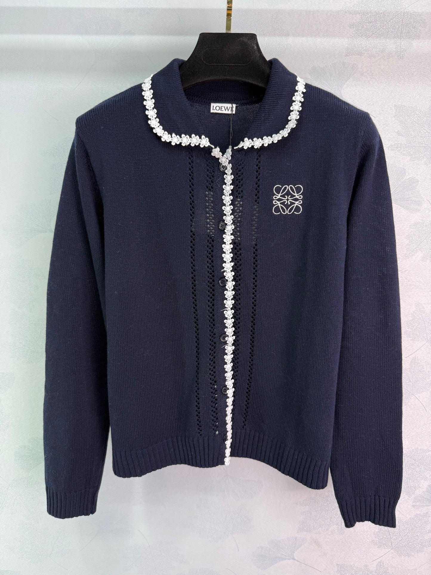 25fw new embroidered lapel cardigan