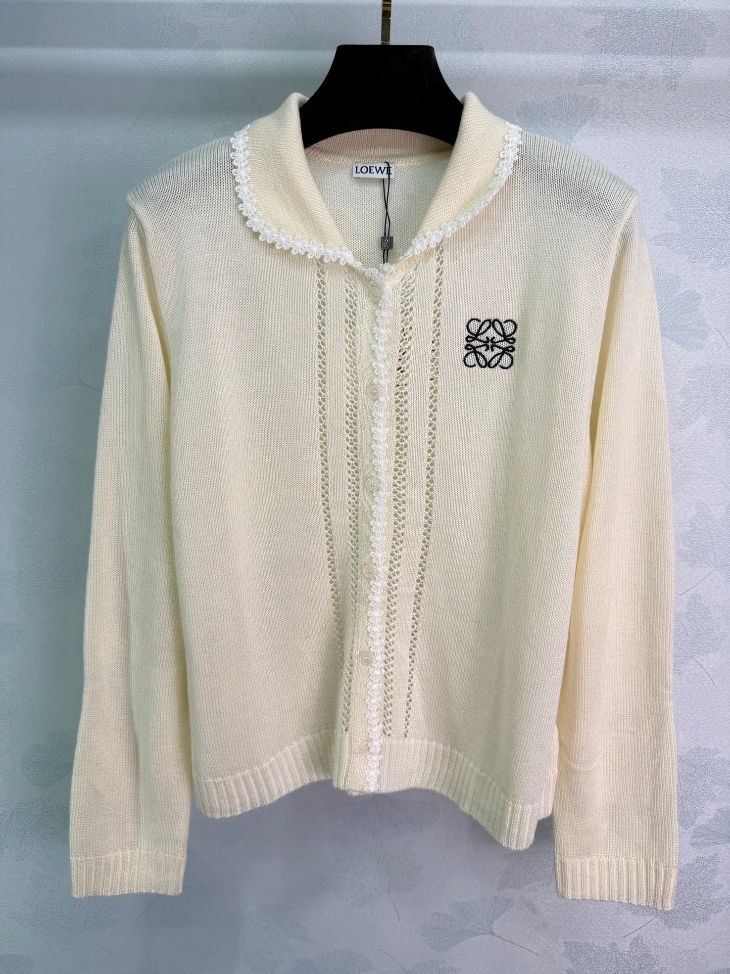 25fw new embroidered lapel cardigan