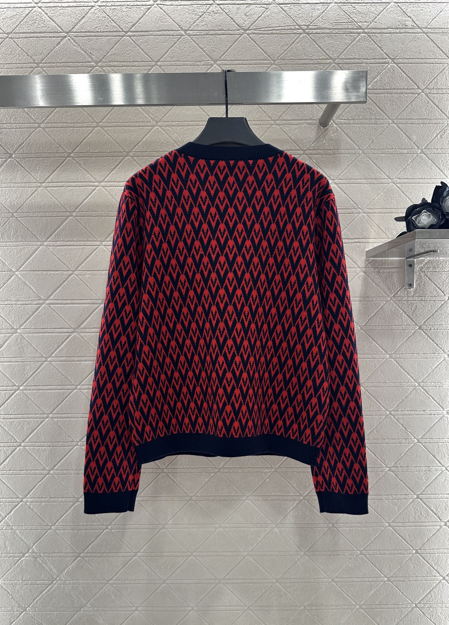 25fw new round neck jacquard knitted cardigan