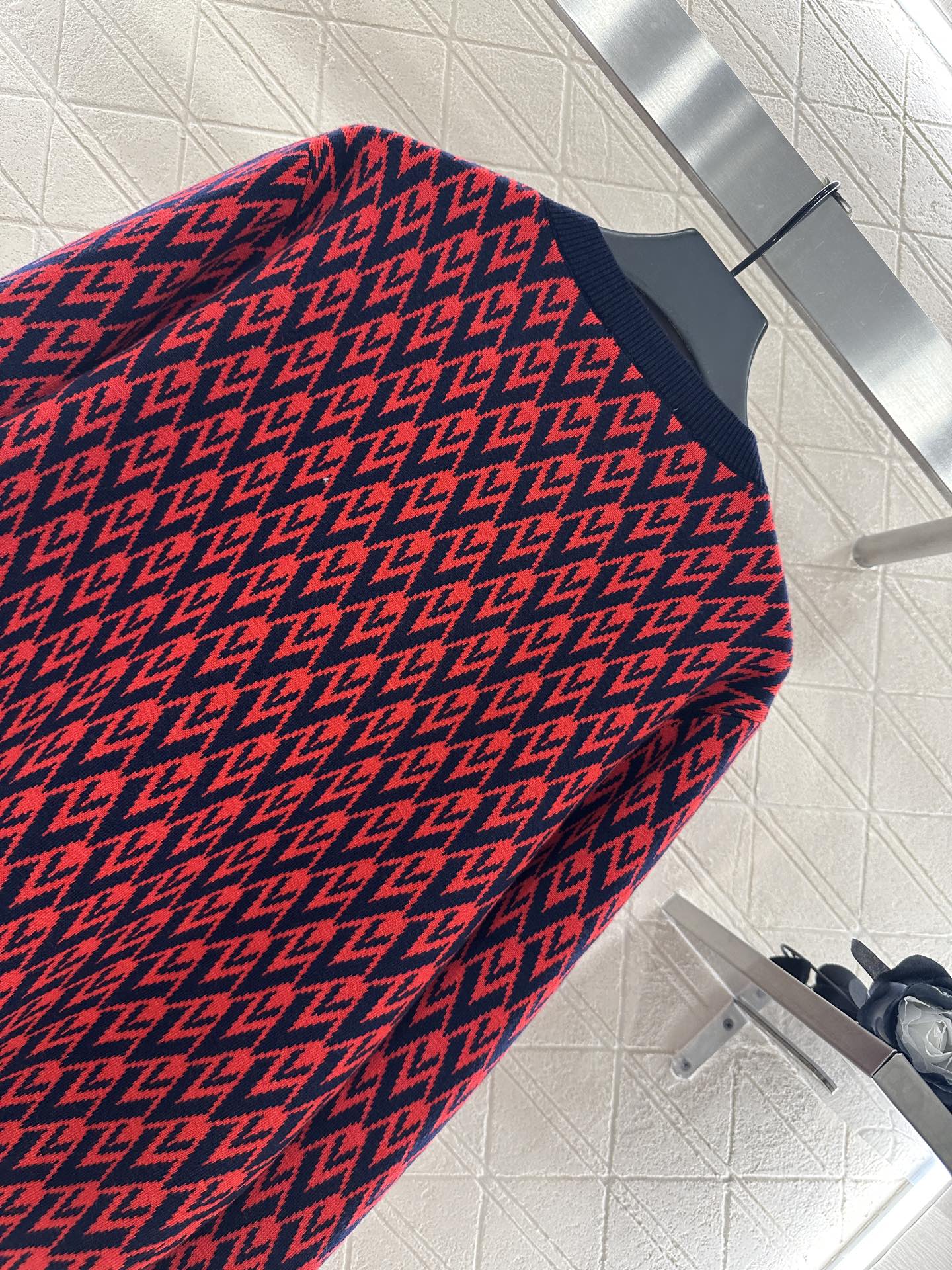 25fw new round neck jacquard knitted cardigan