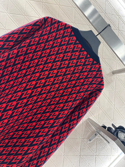 25fw new round neck jacquard knitted cardigan