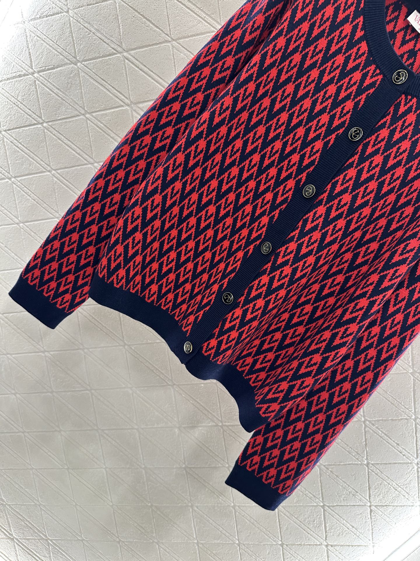 25fw new round neck jacquard knitted cardigan