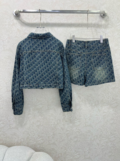 25fw new jacquard jacket with shorts suit