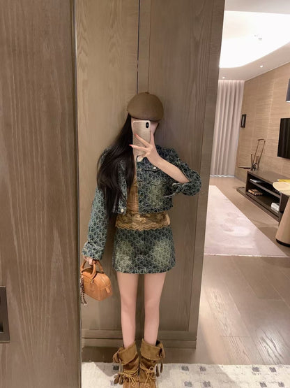 25fw new jacquard jacket with shorts suit