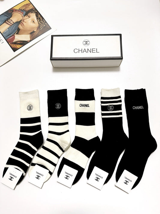 Classic Embroidered Cotton Socks