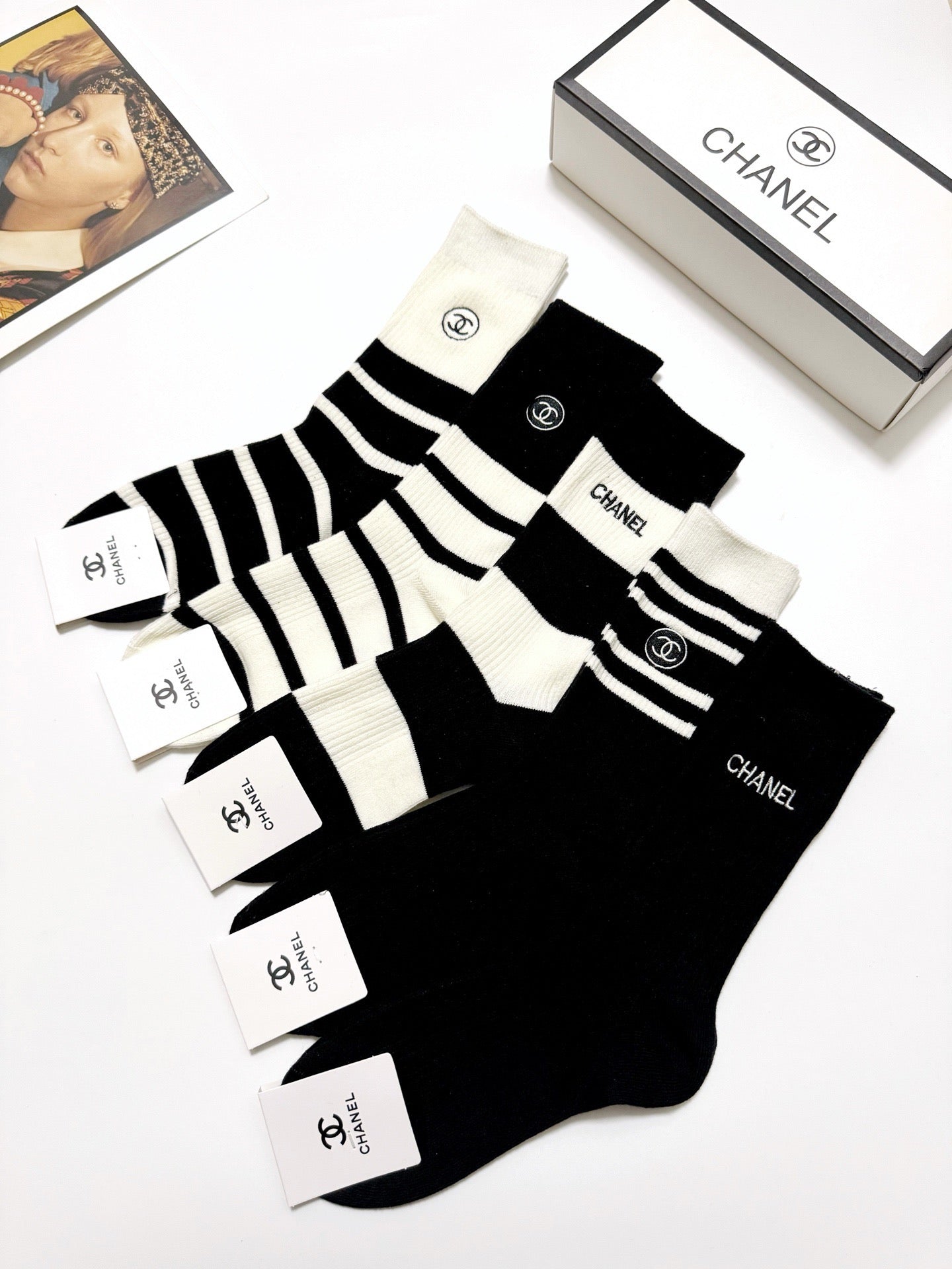 Classic Embroidered Cotton Socks