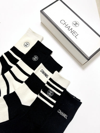 Classic Embroidered Cotton Socks